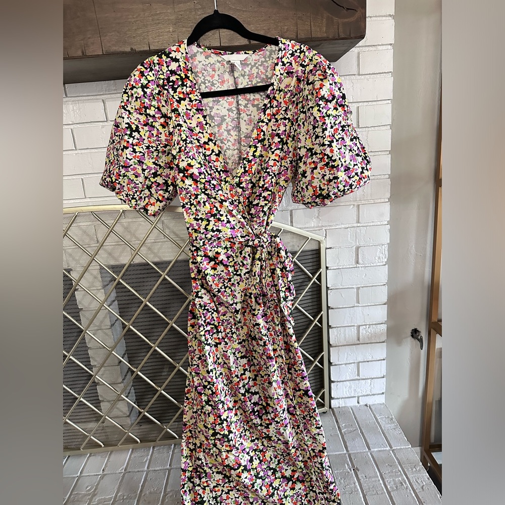 H&M Pattern maxi wrap dress